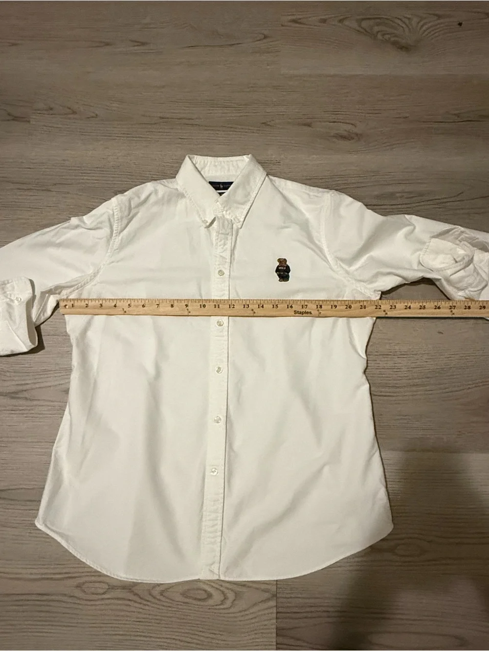 Polo Ralph Lauren Polo Bear Shirt Mens XL Slim Fit White Oxford Button Down
